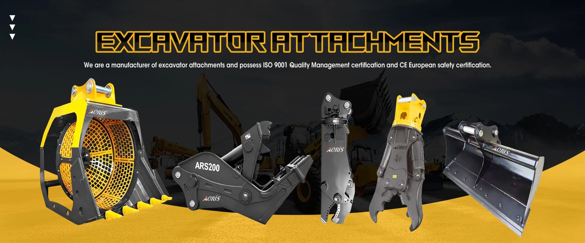 bucket screener pulverizer shear bucket banner